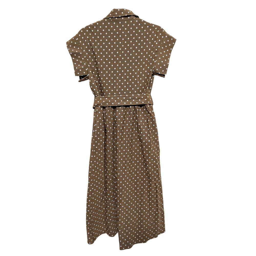 Tuckernuck Cocoa Brown Dot Chloe Midi Dress Size Small Belted NWT Fall Workwear - Picture 7 of 12